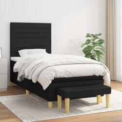 vidaXL fekete szövet rugós ágy matraccal 80 x 200 cm (3137191)