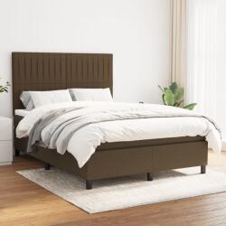 vidaXL sötétbarna szövet rugós ágy matraccal 140 x 190 cm (3141932)