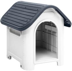 vidaXL szürke polipropilén kutyaház 59x75x66 cm (152226)