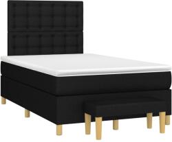 vidaXL fekete szövet rugós ágy matraccal 120 x 190 cm (3270434)