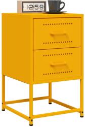vidaXL 2 db mustársárga acél éjjeliszekrény 36x39x60, 5 cm (846465)