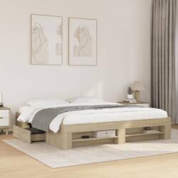 vidaXL sonoma tölgy színű szerelt fa ágykeret matrac nélkül 180x200 cm (3295452) - vidaxl