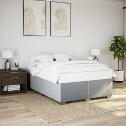 vidaXL világosszürke szövet ágykeret matrac nélkül 140 x 190 cm (3284471)