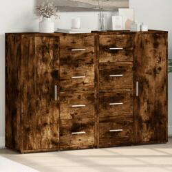 vidaXL 2 db füstös tölgy színű szerelt fa tálalószekrény 60x31x84 cm (3276592)