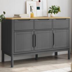 vidaXL FLORO szürke tömör fenyőfa tálalószekrény 114 x 43 x 74 cm (374025) - vidaxl