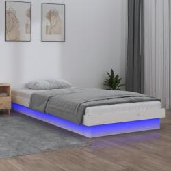 vidaXL egyszemélyes fehér tömör fa LED-es ágykeret 90 x 190 cm (820003)