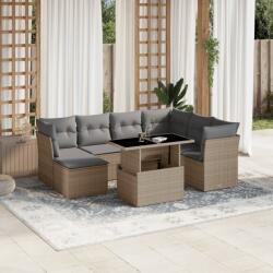 vidaXL 8 részes bézs polyrattan kerti ülőgarnitúra párnával (3266759) - vidaxl