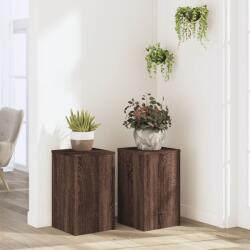 vidaXL 2 db barna tölgy szerelt fa növénytartó állvány 30 x 30 x 50 cm (852921) - vidaxl