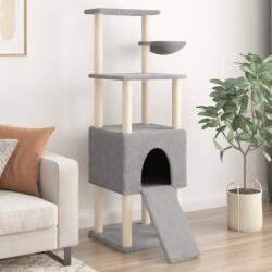 vidaXL világosszürke macskabútor szizál kaparófákkal 153 cm (172116) - vidaxl