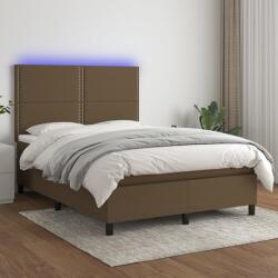 vidaXL barna szövet rugós és LED-es ágy matraccal 140x200 cm (3134800)