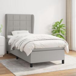vidaXL világosszürke szövet rugós ágy matraccal 90x190 cm (3127925)