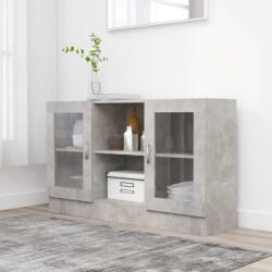 vidaXL betonszürke szerelt fa vitrinszekrény 120 x 30, 5 x 70 cm (802790)