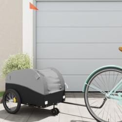 vidaXL fekete-szürke vas kerékpár-utánfutó 30 kg (94140) - vidaxl