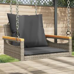 vidaXL szürke polyrattan hintapad párnákkal 63 x 62 x 40 cm (368165)