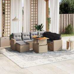 vidaXL 8 részes bézs polyrattan kerti ülőgarnitúra párnával (3271430) - vidaxl