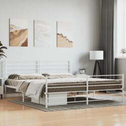 vidaXL fehér fém ágykeret fej- és lábtámlával 180 x 200 cm (352390)