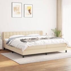 vidaXL krémszínű szövet rugós ágy matraccal 200 x 200 cm (3126594)