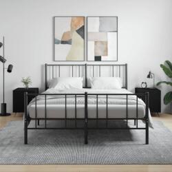 vidaXL 2 db fekete szerelt fa éjjeliszekrény 40 x 40 x 50 cm (827503)