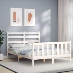 vidaXL fehér tömör fa ágykeret fejtámlával Small Double (3192007) - vidaxl
