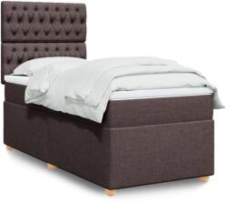 vidaXL sötétbarna szövet rugós ágy matraccal 90 x 200 cm (3291173)