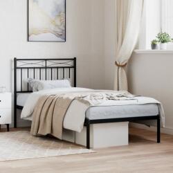 vidaXL fekete fém ágykeret fejtámlával 90 x 190 cm (373683)