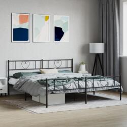 vidaXL fekete fém ágykeret fej- és lábtámlával 183 x 213 cm (355486)