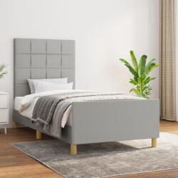 vidaXL világosszürke szövet ágykeret matrac nélkül 90x200 cm (3125025)