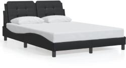 vidaXL fekete műbőr ágykeret LED-világítással 140 x 200 cm (3214110)