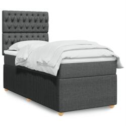vidaXL sötétszürke szövet rugós ágy matraccal 90x190 cm (3291919)
