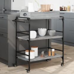 vidaXL szürke sonoma színű szerelt fa zsúrkocsi 81, 5 x 41 x 92, 5 cm (842344)