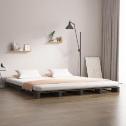 vidaXL szürke tömör fenyőfa raklapágy 120 x 190 cm (Small Double) (821429)