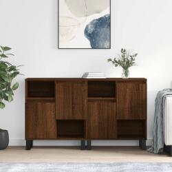 vidaXL 2 db barna tölgy színű szerelt fa tálalószekrény (3190140) - vidaxl