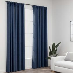 vidaXL 2 db kék vászonhatású sötétítőfüggöny kampókkal 140 x 225 cm (321181)