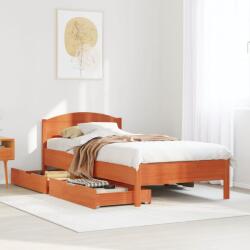 vidaXL viaszbarna tömör fenyőfa ágy matrac nélkül 90 x 200 cm (3301847)