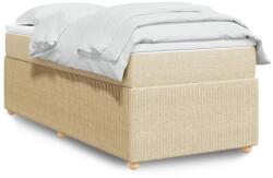 vidaXL krémszínű szövet rugós ágy matraccal 100 x 200 cm (3285551)