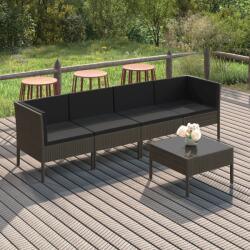 vidaXL 5 részes szürke polyrattan kerti ülőgarnitúra párnákkal (3094338) - vidaxl