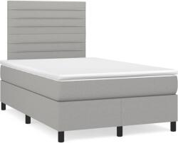 vidaXL világosszürke szövet rugós ágy matraccal 120 x 190 cm (3269888)