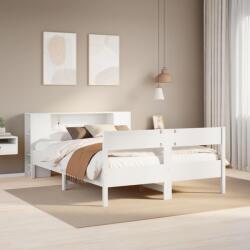 vidaXL fehér tömör fenyőfa könyvespolcos ágy matrac nélkül 150x200 cm (3322946)