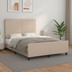 vidaXL cappuccino színű műbőr ágykeret fejtámlával 140x190 cm (3125450)