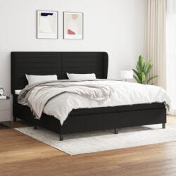 vidaXL fekete szövet rugós ágy matraccal 200 x 200 cm (3128071)