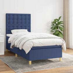 vidaXL kék szövet rugós ágy matraccal 80 x 200 cm (3142615)