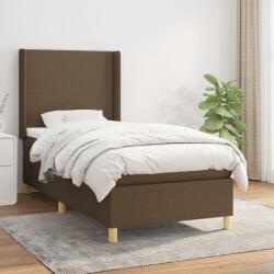 vidaXL sötétbarna szövet rugós ágy matraccal 90 x 200 cm (3131804)