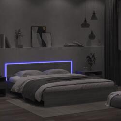 vidaXL szürke sonoma színű ágykeret fejtámlával és LED-del 200x200 cm (3207586)