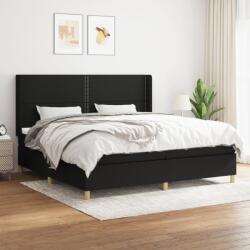 vidaXL fekete szövet rugós ágy matraccal 200 x 200 cm (3131939)