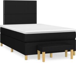 vidaXL fekete szövet rugós ágy matraccal 120 x 190 cm (3270399)