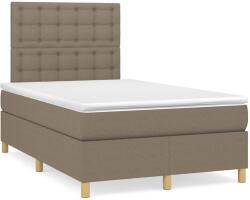 vidaXL tópszínű szövet rugós és LED-es ágy matraccal 120x190cm (3270278)