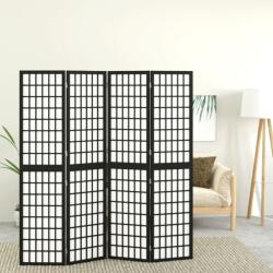 vidaXL 4 paneles fekete japán stílusú összecsukható paraván 160x170 cm (352080)