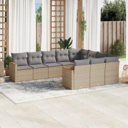 vidaXL 10 részes bézs polyrattan kerti ülőgarnitúra párnával (3258741) - vidaxl