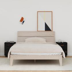 vidaXL 2 db fekete tömör fenyőfa éjjeliszekrény 40 x 34 x 55 cm (818314)