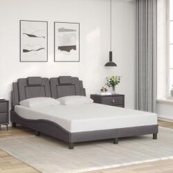 vidaXL szürke műbőr ágykeret fejtámlával 120 x 200 cm (3208085)